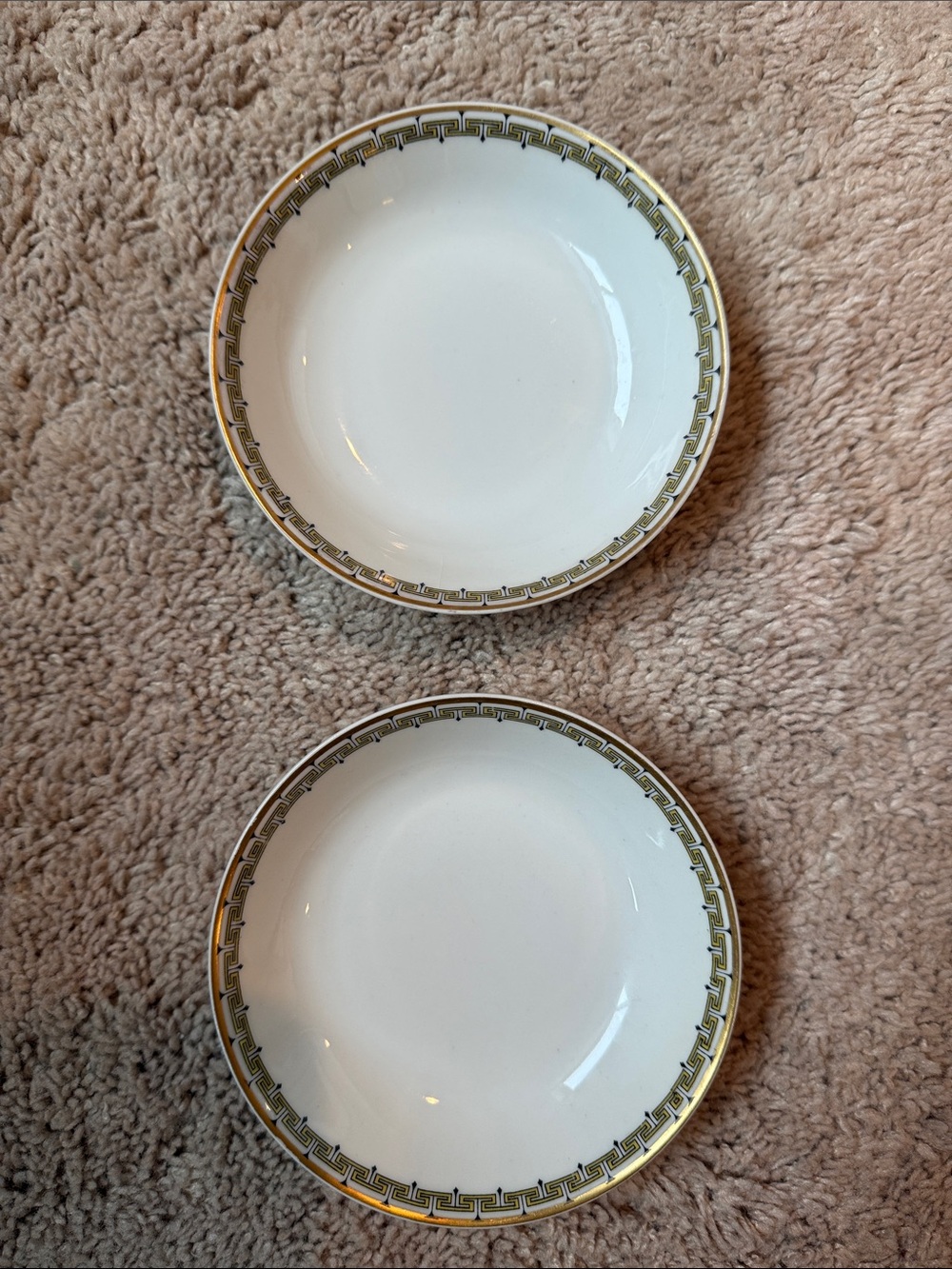 Haviland Limoges 5” diameter Fruit Bowls Albany  Gold & Black Greek Key Border